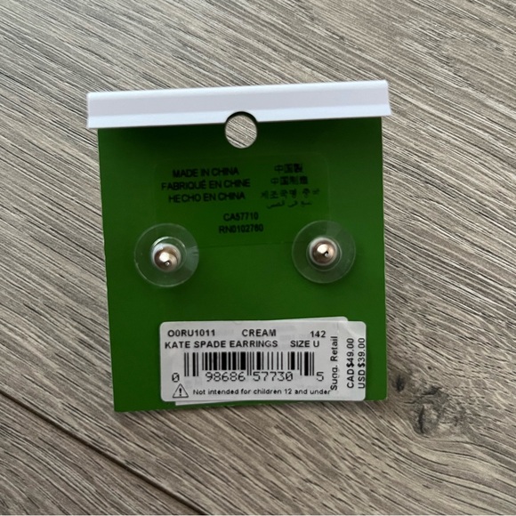 NWT Kate Spade Pearl Stud Earring and Necklace Bundle - Picture 3 of 7